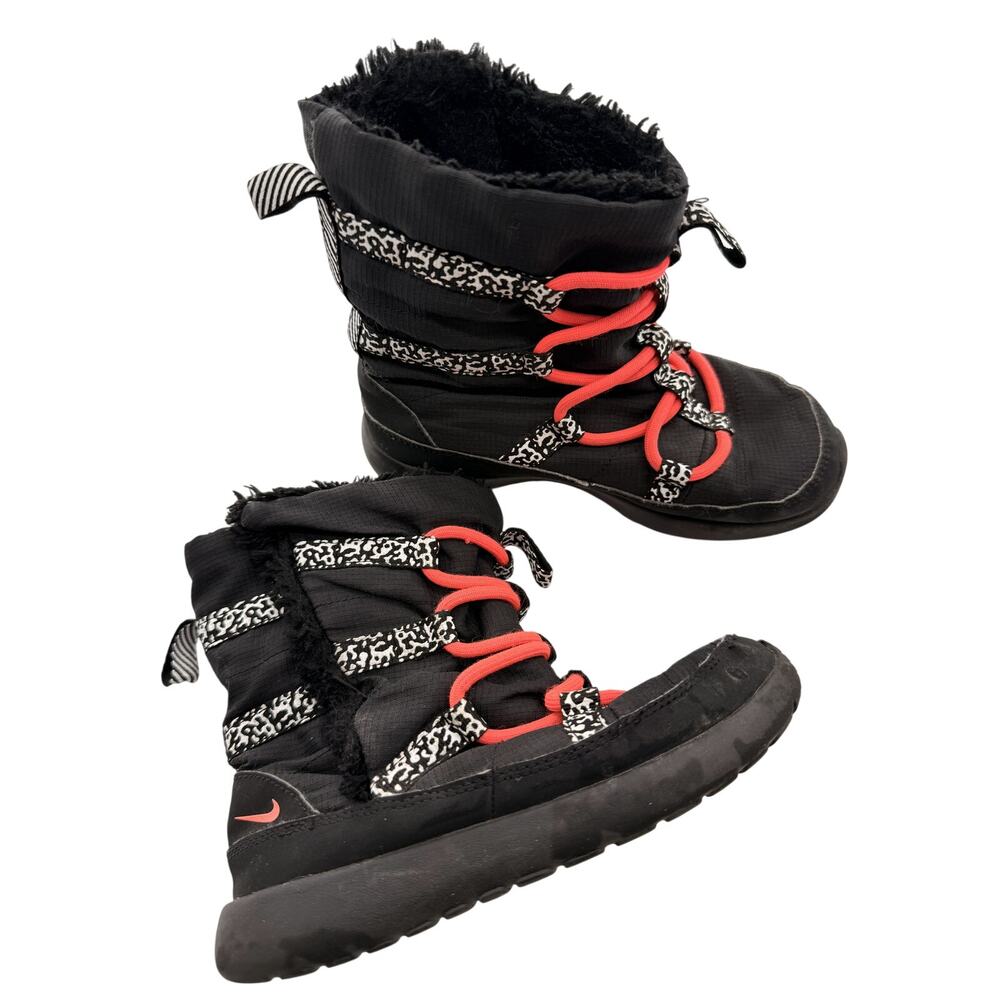 Nike Kids Girls Rosherun Sneakerboots GS Black Hyper Punch 654493-002 Size 12C
